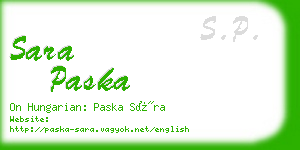 sara paska business card